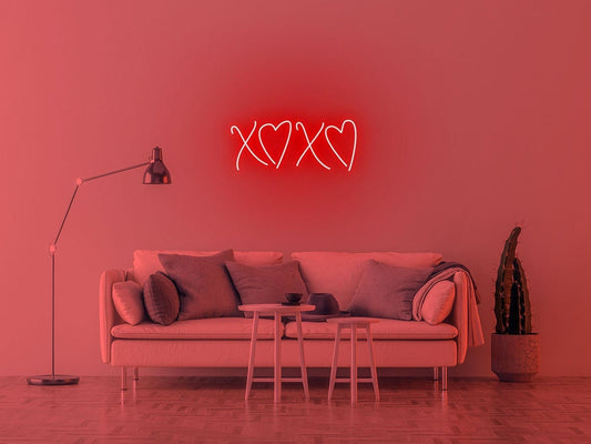 Вивіска XOXO - Неонова вивіска, світлодіодний неон, персоналізація, прикраса, неонове світло, дім, вітальня, спальня, кохання
