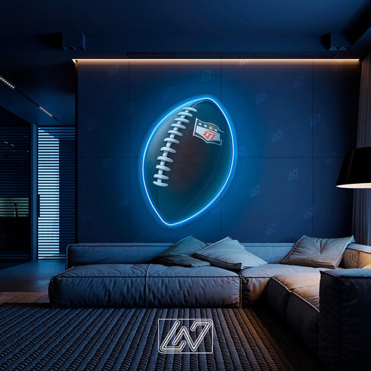 NFL Ball neon sign, perfect for sports fans and game rooms.