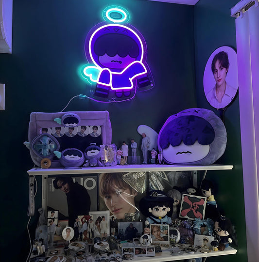 Boyband Character neon sign adding vibrant decor to a fan's collection.