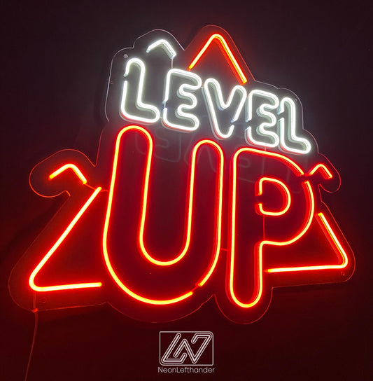 Level UP - LED Neon Sign, games Neon Sign, Games Character, Neon Game Zone,Player Led Sign,Stream Light Sign, Twitch, Game room