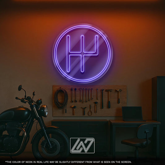 Gear Transmission LED Neon Sign – Industrial Style Light for Garage, Auto Shop, Man Cave or Workshop, Great Gift for Car and Mechanic Lovers