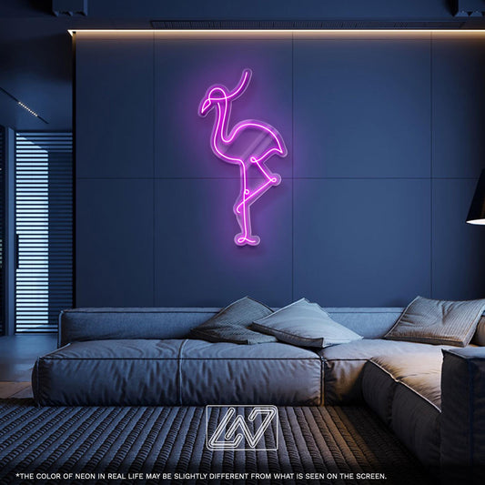 Flamingo LED Neon Sign – Tropical Wall Light for Bedroom, Patio, Bar or Nursery, Cute Pink Decor and Gift Idea for Summer Vibes Lovers