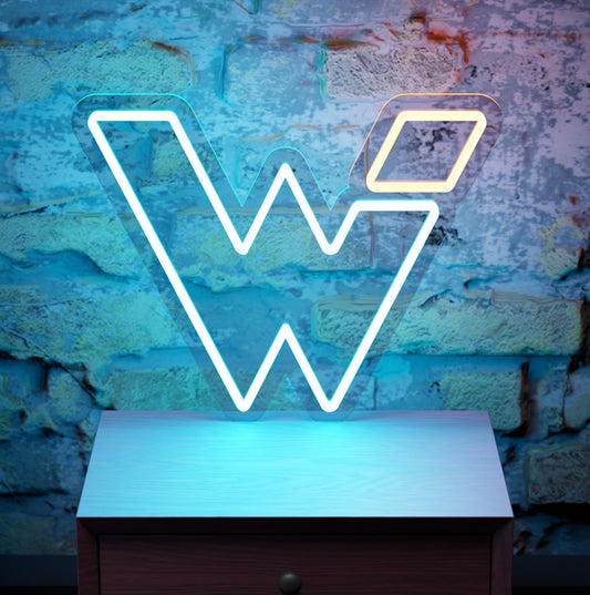 Custom neon initials sign perfect for personalizing decor and gifting on special occasions.