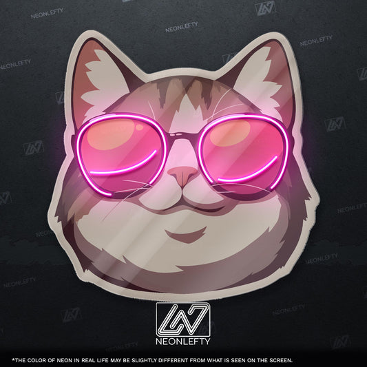 Cool Cat Neon Sign - Fun and stylish LED decor featuring a cat in sunglasses, perfect for pet lovers, kids' rooms, cafes or creative spaces
