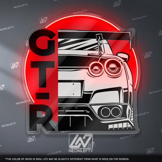 Nissan GT-R neon sign ideal for car lovers and stylish home decor.