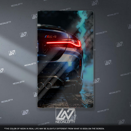 BMW M4 Neon Sign - Aggressive front view wall art inspired by modern performance design, perfect for garage, man cave or car room