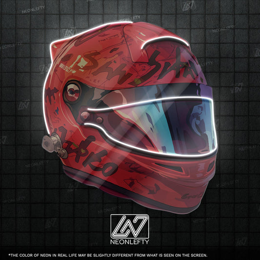 Racing Helmet - LED Neon Motorsport Wall Decor, Formula Racing Style, Speed Lover Neon Light, Man Cave Decor, Gamer Room Neon Sign