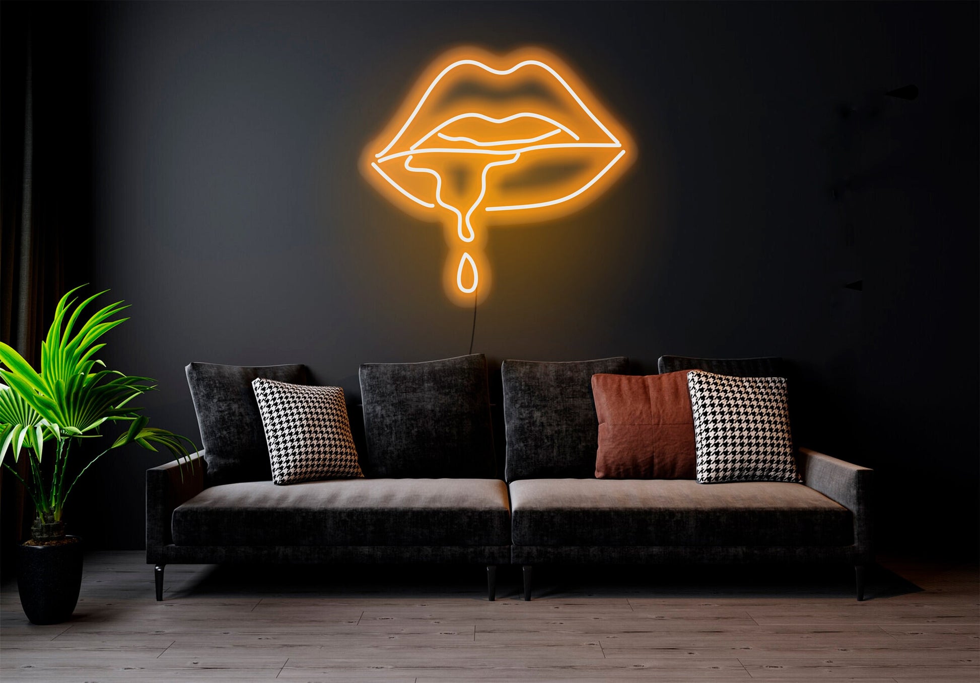 Dripping Lips - LED Neon Sign , Custom Neon Sign, Custom Neon Light, Neon Bedroom Sign, Led Neon Wall Decor, Wall Art