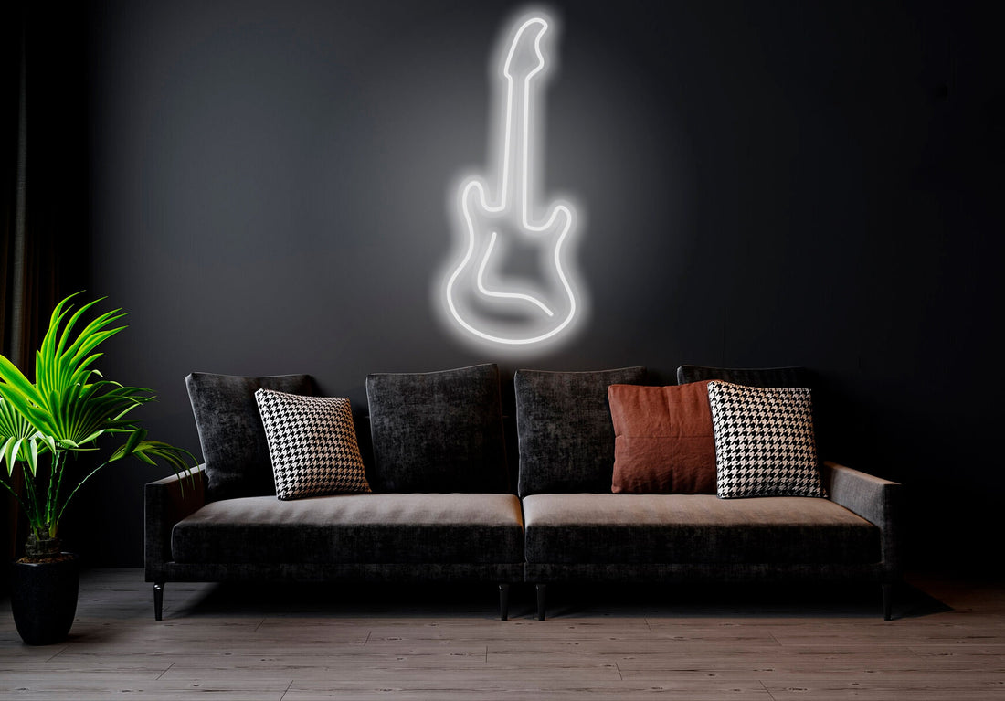 Guitar - LED Neon Sign , Home Interior Decor, Neon Lights, Bedroom neon sign, Neon sign wall decor