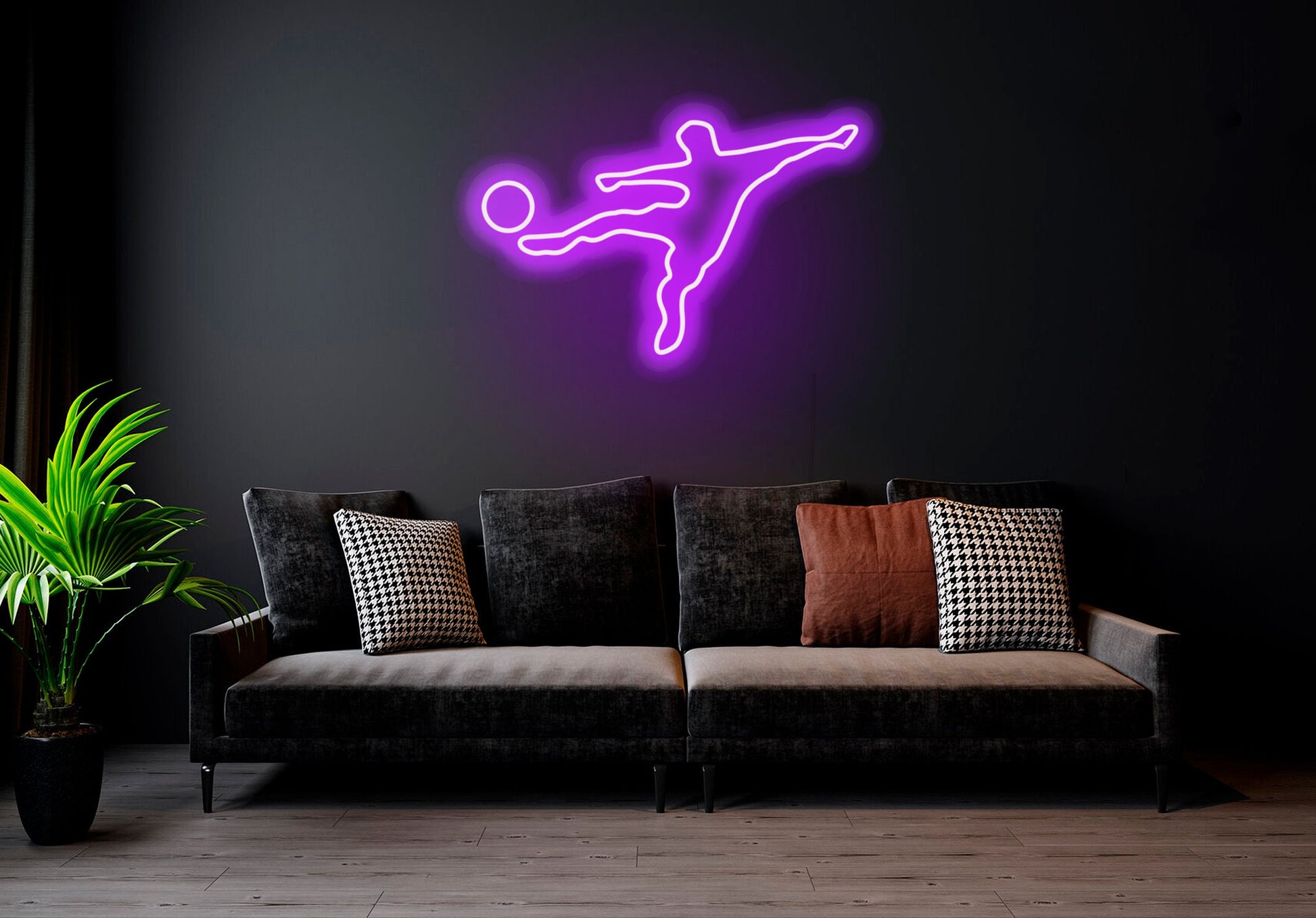 Soccer player - LED Neon Sign, Footballer wall decor Sport led neon sign Decor for kids room Sport signs Unbreakable neon sign