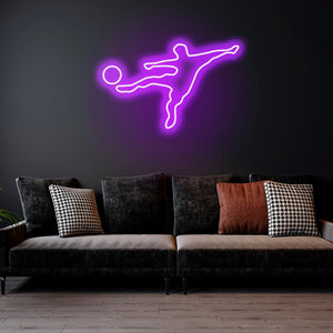 Soccer player - LED Neon Sign, Footballer wall decor Sport led neon sign Decor for kids room Sport signs Unbreakable neon sign