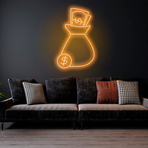 Cash Bag - LED Neon Sign | Neon Money Sign | Wall Decor | Neon Signs for Sale | Led Neon Lights | Neon Light Decor