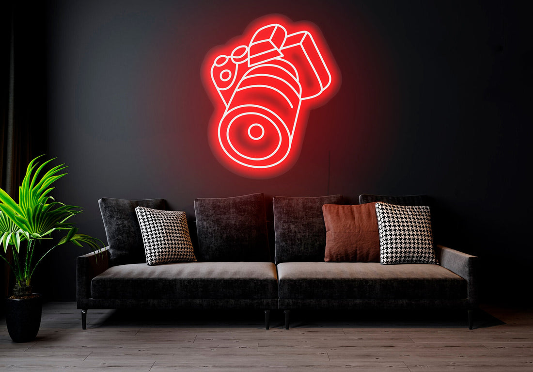 Photography - LED Neon Sign, Photography Camera Neon Light, Camera Sign LED Neon Light, Handmade Neon Sign,Photography Lover Room Neon Décor