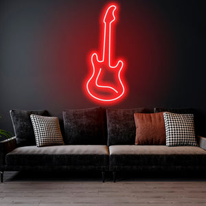 Guitar - LED Neon Sign , Home Interior Decor, Neon Lights, Bedroom neon sign, Neon sign wall decor