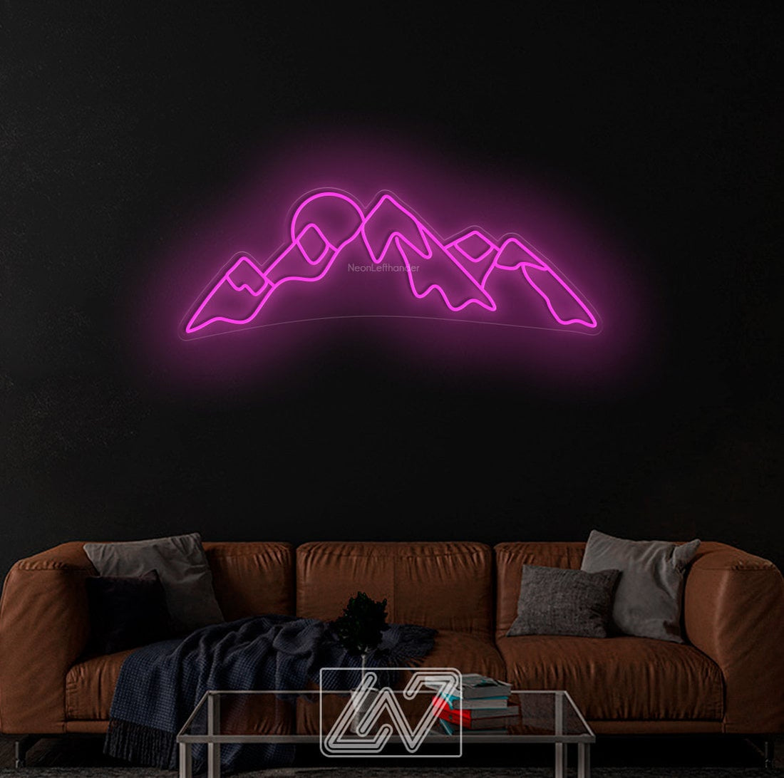 Mountain and Sun- LED Neon Sign,Mountain led sign,Mountain led light,Mountain wall decor,Neon sign mountain,Neon sign wall art