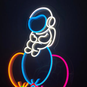 Astronaut on Balloons - LED Neon Sign, Custom Neon Sign, Led Neon Light, Sign Wall Neon, Sign Wall Decor, Space Gifts for Kids