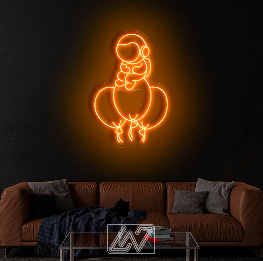 Astronaut on Balloons - LED Neon Sign, Custom Neon Sign, Led Neon Light, Sign Wall Neon, Sign Wall Decor, Space Gifts for Kids