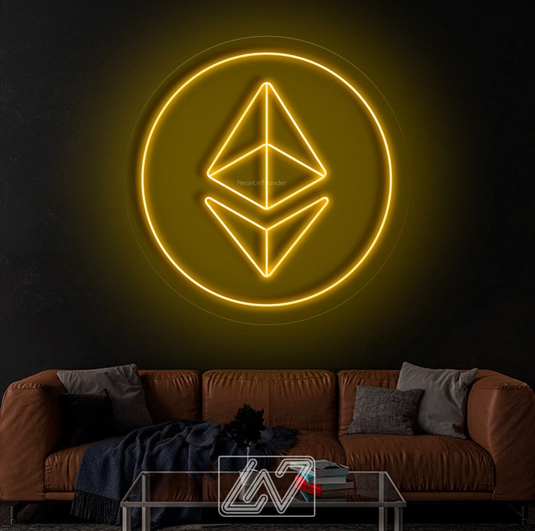 Ethereum - LED Neon Sign, Bedroom neon sign, Crypto neon sign, Neon Lights, Crypto