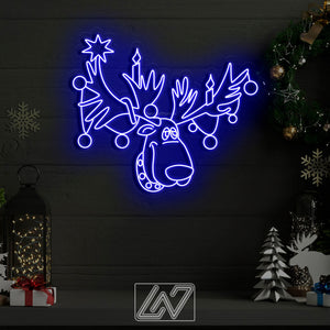 Rudolph  the Red-Nosed Reindeer - LED Neon Sign, Merry Christmas Neon Sign, New Year Neon Sign, Christmas Gift, Christmas Decoration Room