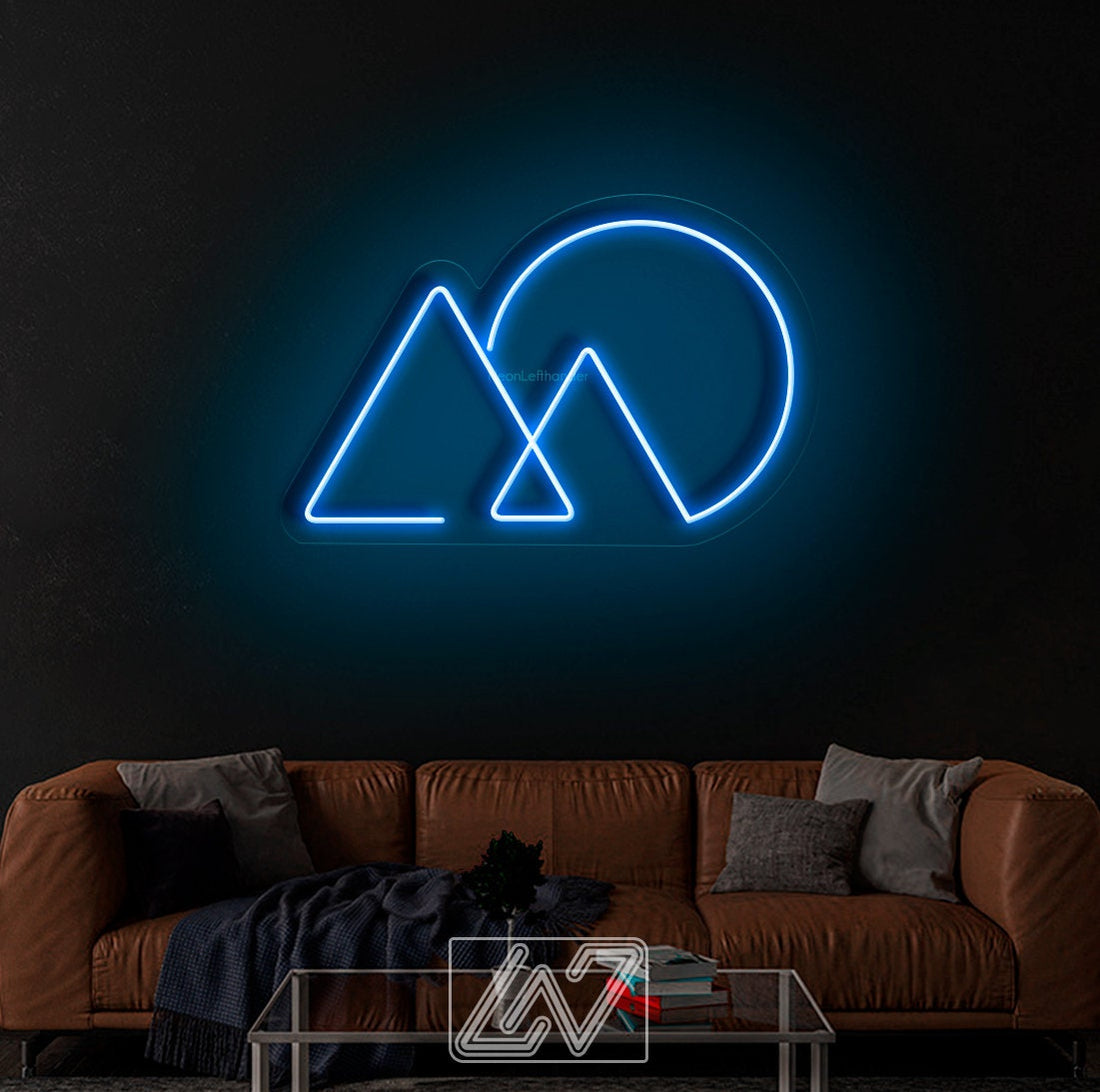 Mountain Minimalism - LED Neon Sign,Mountain led sign,Mountain led light,Mountain wall decor,Neon sign mountain,Neon sign wall art