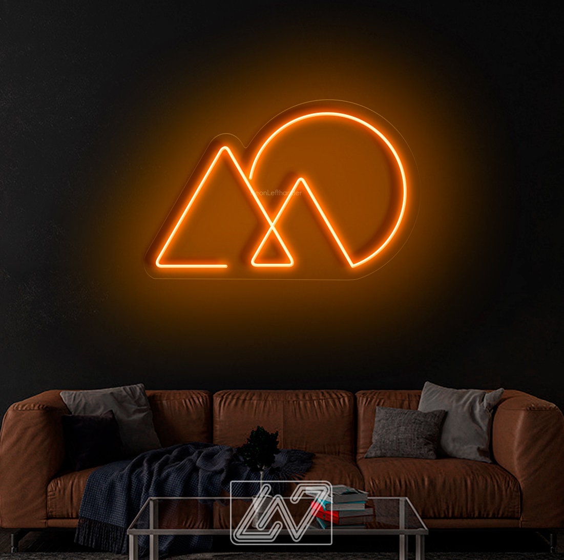Mountain Minimalism - LED Neon Sign,Mountain led sign,Mountain led light,Mountain wall decor,Neon sign mountain,Neon sign wall art
