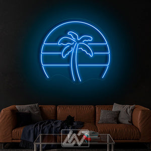 Palm tree - LED Neon Sign,Gift, Wall Decor, 80s, Rainbow ,Neon Company Logo ,Bright Neon Lights ,Neon Workplace Signs