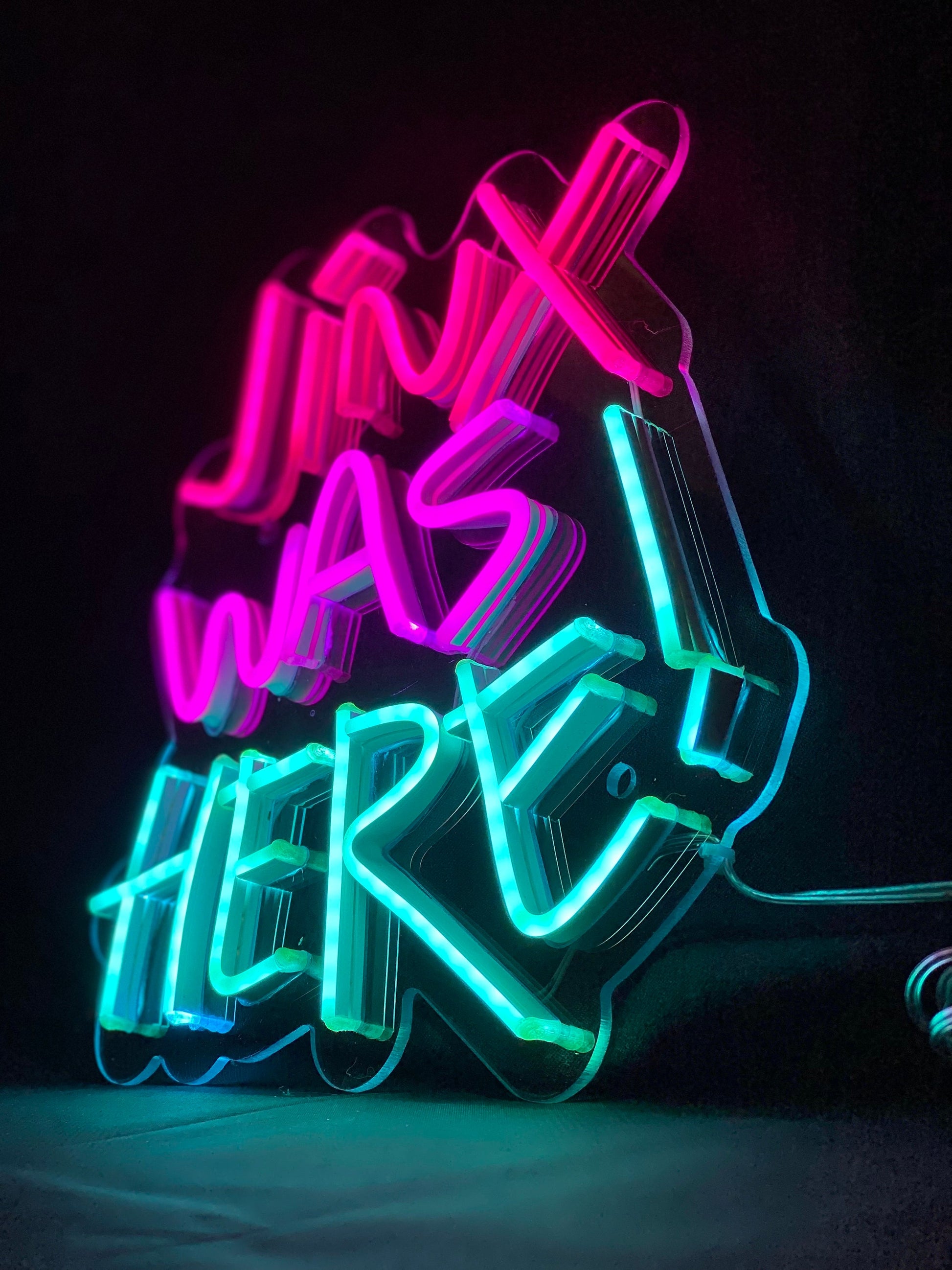 Jinx Was Here | Arcane - LED Neon Sign, cartoon Neon Sign, cartoonCharacter, Neon Game Zone,cartoon led sign,cartoon light sign,cartoon