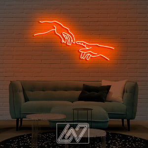 Hand of God - Neon Sign Light Office Living Room Interior Design Neon sign wall art Cuctom neon sign