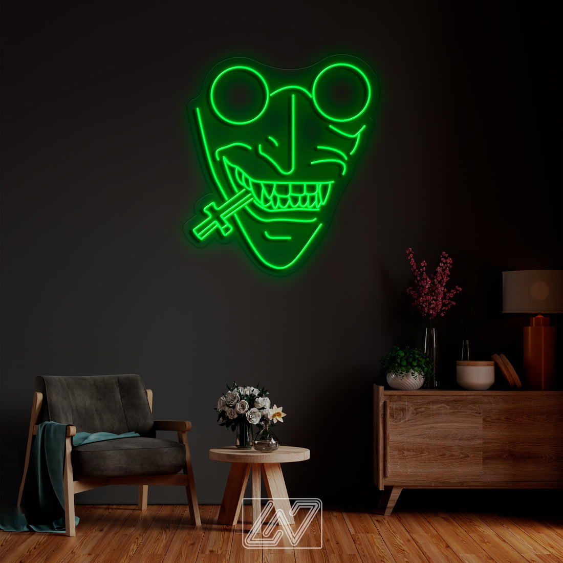 Vampire Hunter - Anime wall art, Game Zone, Neon cartoon character, Neon Sign, Custom neon character