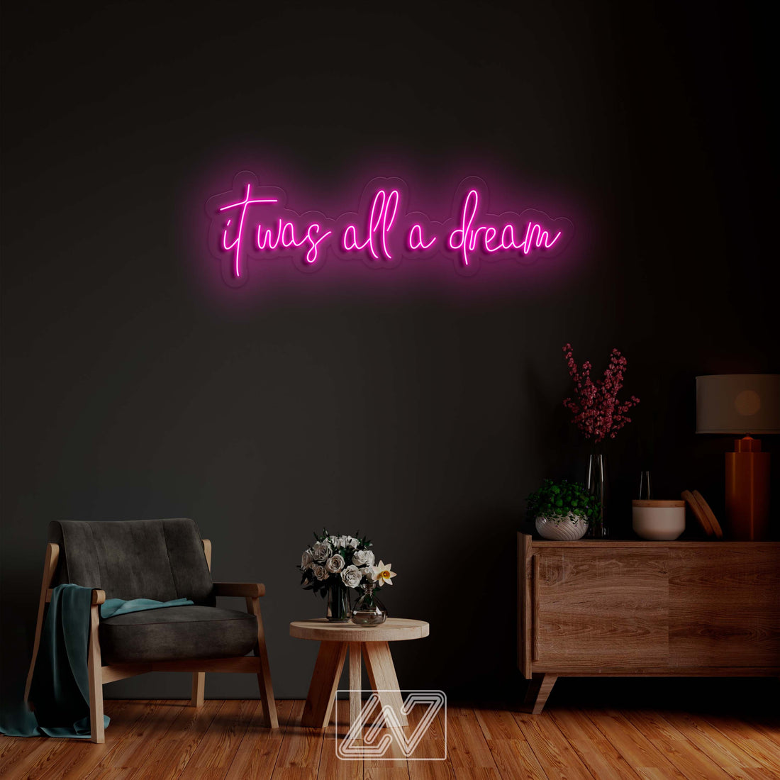 It Was All A Dream - LED Neon Sign, Wall Decor, Wall Sign, Custom Sign,Neon Sign,Gift Neon Sign,Bright Neon Lights, Neon Sign Bedroom