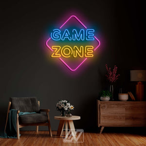 Game Zone - LED Neon Sign, games Neon Sign, games Character, Neon Game Zone,Player led sign,Stream light sign,Twitch, Game room