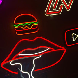 Dripping Lips - LED Neon Sign , Custom Neon Sign, Custom Neon Light, Neon Bedroom Sign, Led Neon Wall Decor, Wall Art