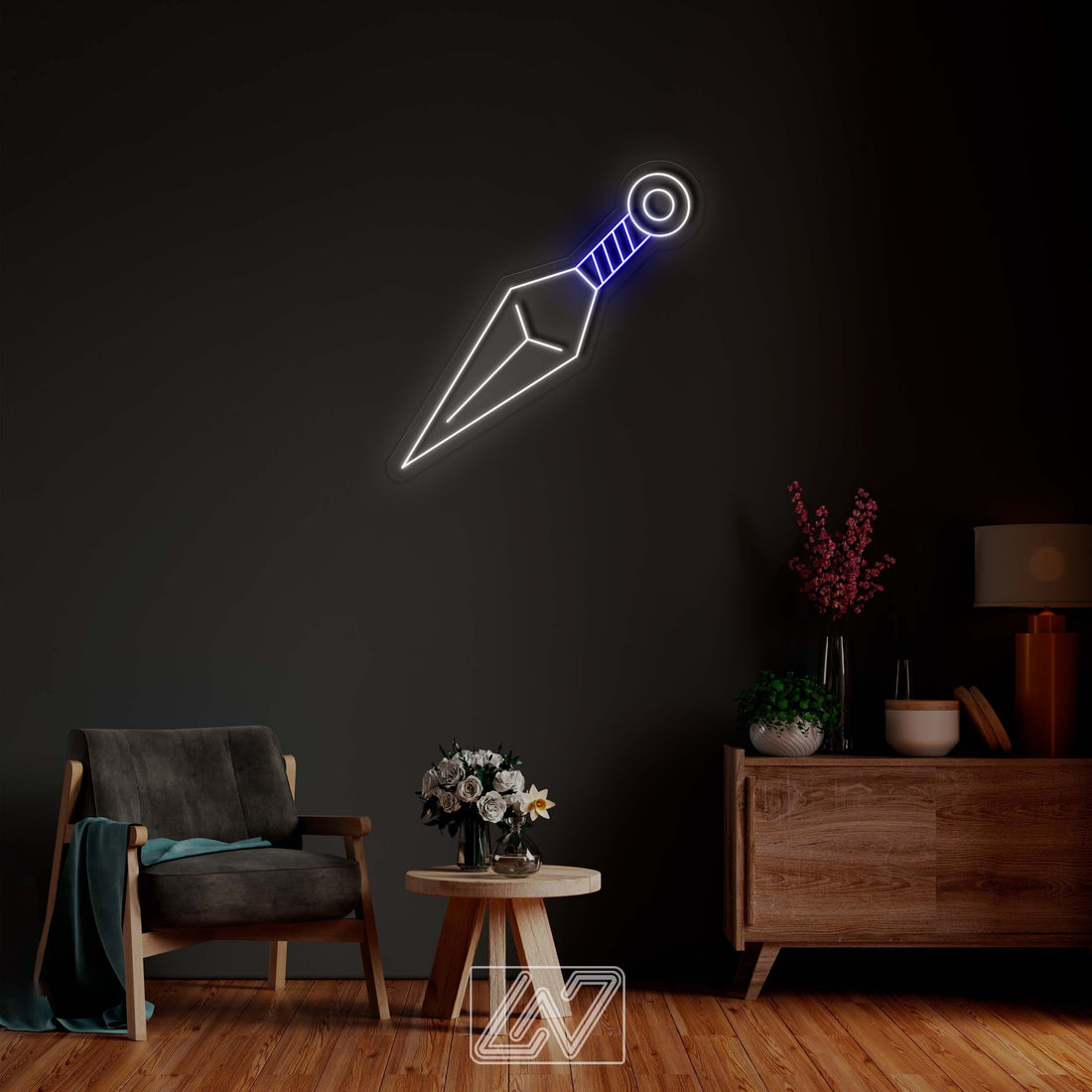 Kunai Anime - LED Neonsign - Neon Wall art - Neon light for room, Neon for bedroom, Home decor gift for her and him, Anime gift Birthday