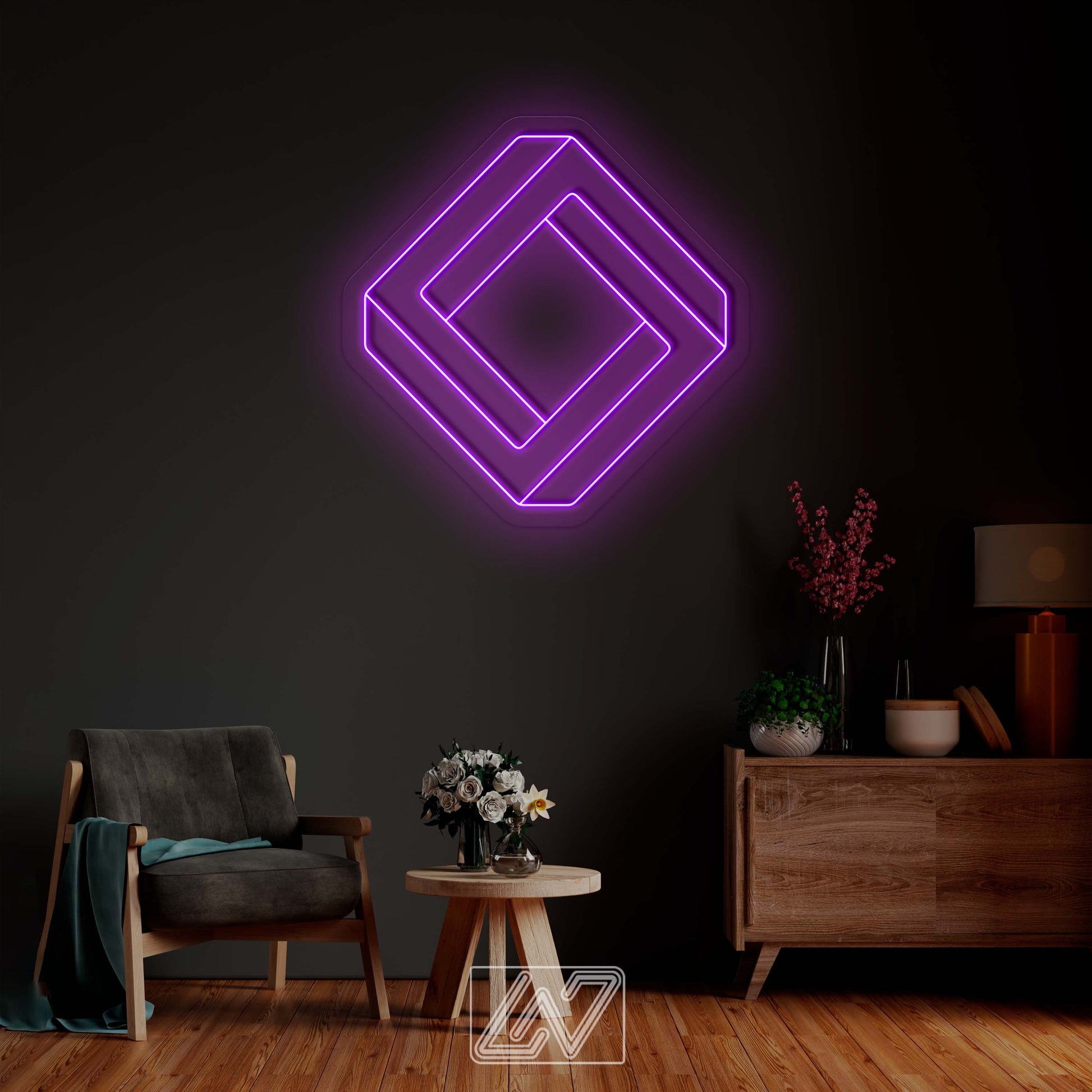 Infinity Square - LED Neon Sign, Interior Decor, Room decor, Wall Decor, Custom Sign, Neon For Home