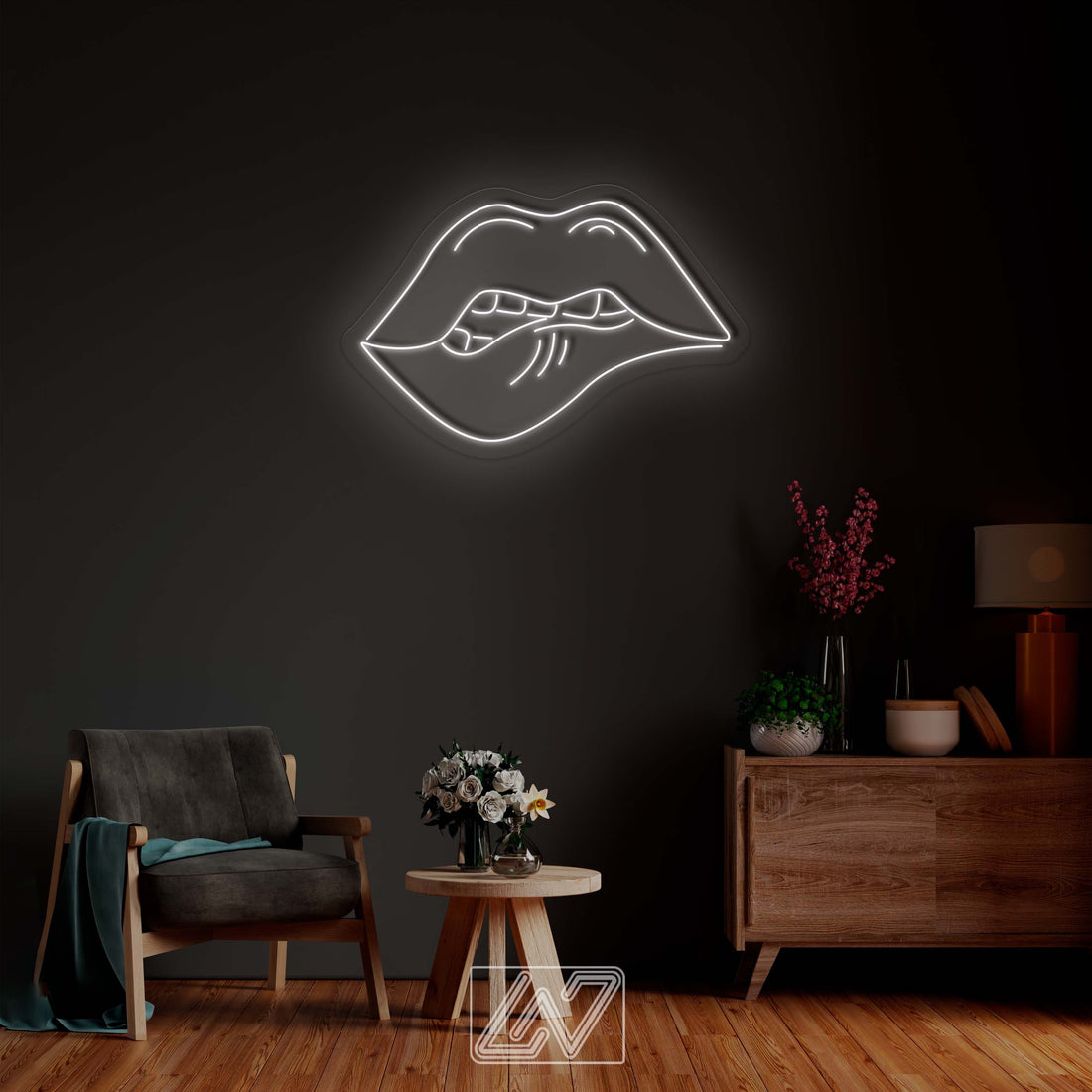 Sexy Lip - LED Neon Sign, Wall Decor, Wall Sign, Neon Lights, Kiss Lips Neon Light, Kiss Neon Sign, Lips Neon Sign