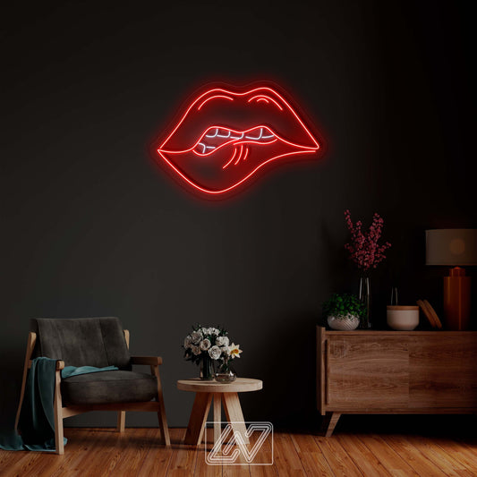 Sexy Lip - LED Neon Sign, Wall Decor, Wall Sign, Neon Lights, Kiss Lips Neon Light, Kiss Neon Sign, Lips Neon Sign