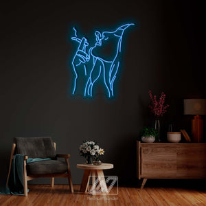 Smoking Girl - LED Neon Sign,  Custom Sexy Woman, Smoking Girl Led Signs, Smoking Girl Neon Signs, Woman With a Cigarette