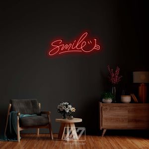 Smile - LED Neon Sign, Smiley Face Neon Sign, Smile LED Decor, Emoji Neon Sign, Custom Neon Sign, Funny Neon Sign, Smiley Emoji