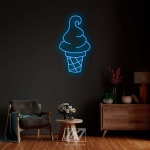 Ice Cream - LED Neon Sign, Animated Neon Sign, Ice Cream Neon Sign, Ice Cream Cone Neon Sign, Neon Sign for Ice Cream Shop