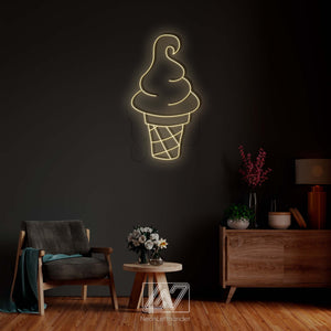 Ice Cream - LED Neon Sign, Animated Neon Sign, Ice Cream Neon Sign, Ice Cream Cone Neon Sign, Neon Sign for Ice Cream Shop