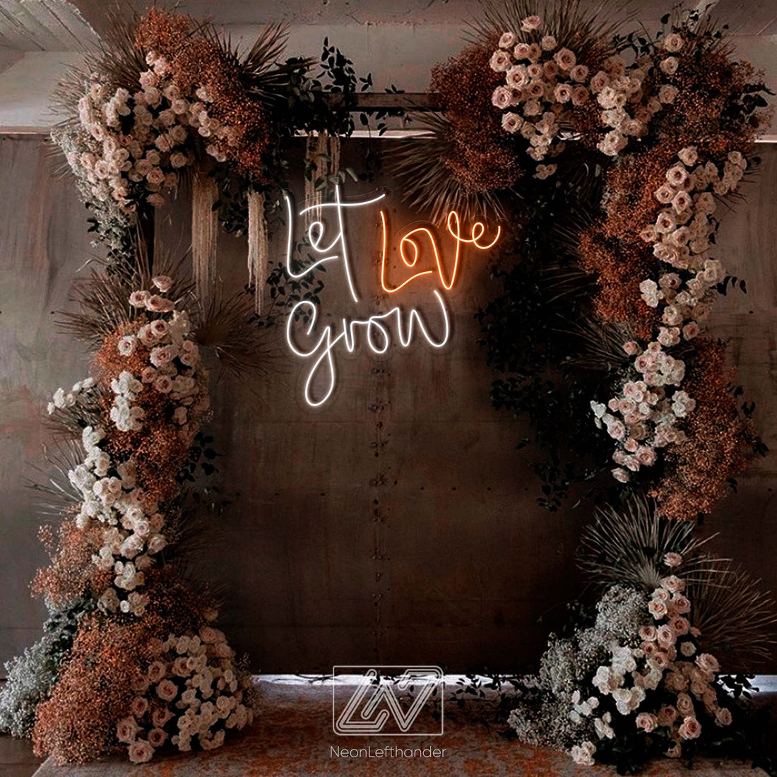 Let Love Grow - LED Neon Sign, Wedding Neon Sign, Event Decor, Photo Zone, Party Decor, Custom Neon Sign, Wedding Ceremony,Bar Led Neon Sign