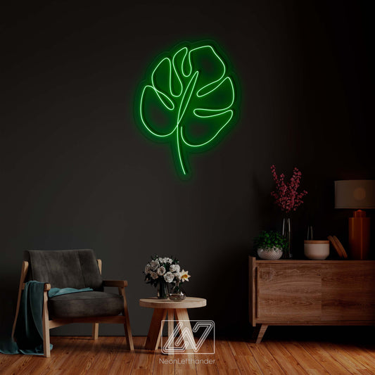 Monstera Leaf - LED Neon Sign,Gift,Wall Decor,Custom Sign,Neon Business Sign,Neon Company Logo,Bright Neon Lights,Neon Workplace Signs