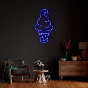 Ice Cream - LED Neon Sign, Animated Neon Sign, Ice Cream Neon Sign, Ice Cream Cone Neon Sign, Neon Sign for Ice Cream Shop