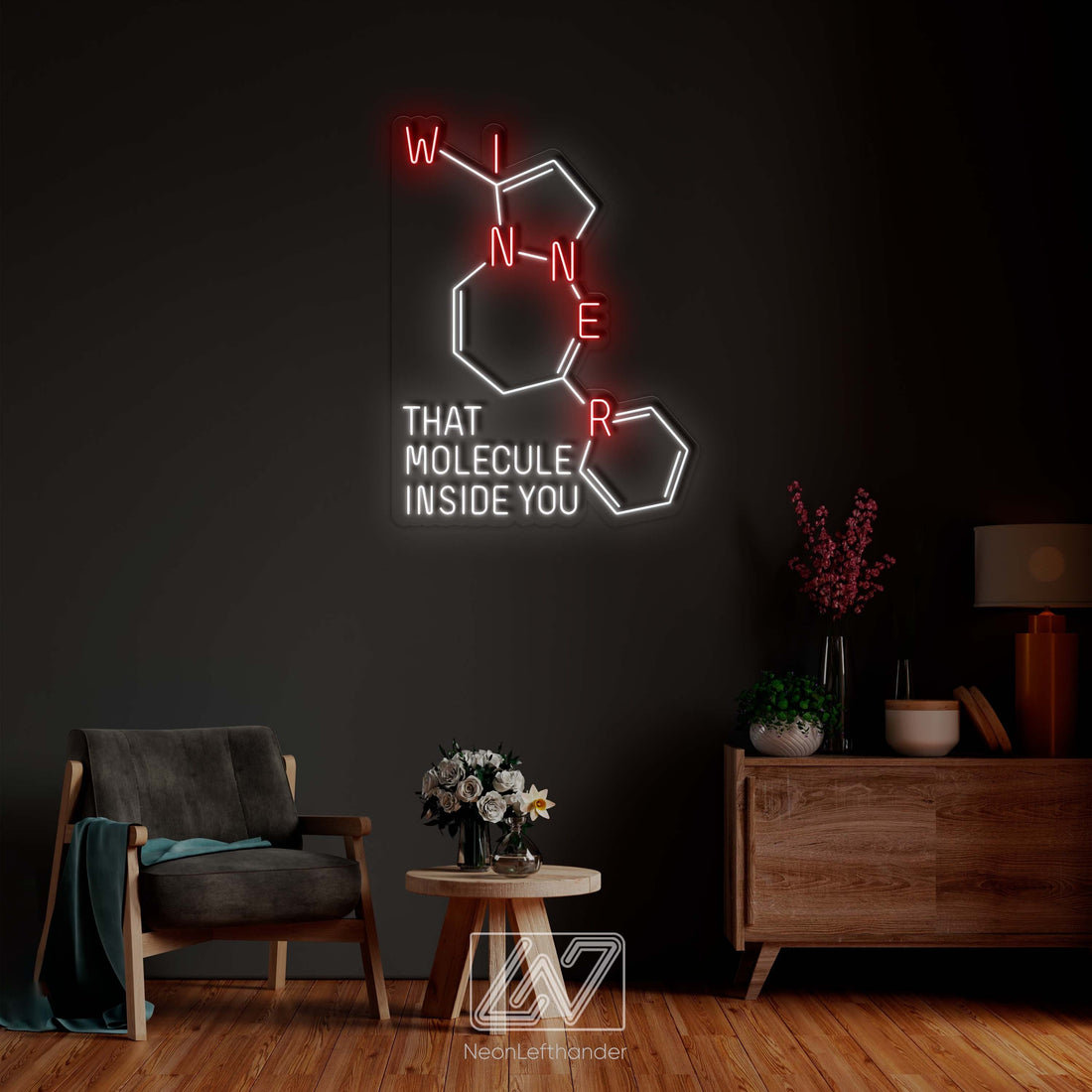 Winner - LED Neon Sign, Custom Neon Sign, Motivation Neon Sign, Inspiration Neon Light, Vibe Neon Sign, Molecule, Chemical Formula Neon Sign