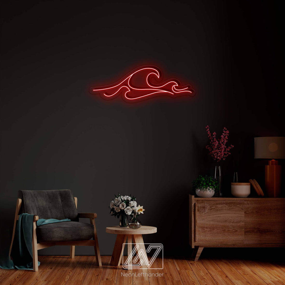 Wave - LED Neon Sign, Sea Led Neon Sign, Water Neon Sign, Nature Neon Sign, Ocean Neon, Bedroom Light, Marine Neon Sign, Aquatic Neon Sign