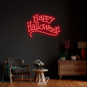 Happy Helloween - LED Neon Sign, Spooky Halloween Led Decor, Scary Halloween, Halloween Light Decor, Custom Neon Sign