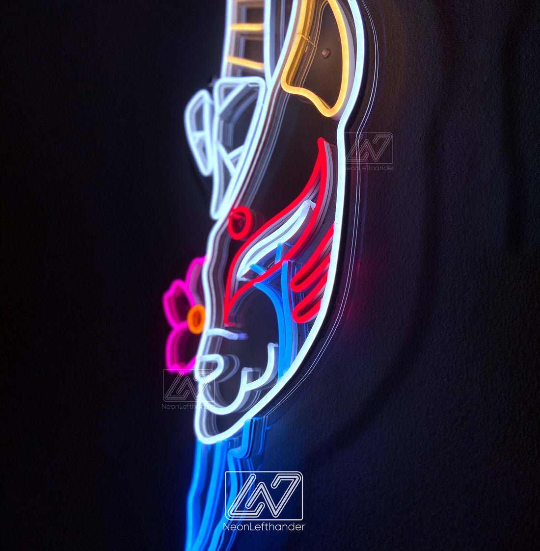 Kitsunemask - LED Neon Sign, Demon Neon Sign, Anime Wall Art, Led Neon Lights, Gamer Sign, Anime Wall Decor, Bedroom Decor, Slayer Sign