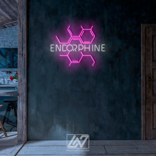Endorphine - LED Neon Sign, Happy Hormone, Molecular Structure, Chemistry Decor, Euphoria Molecule