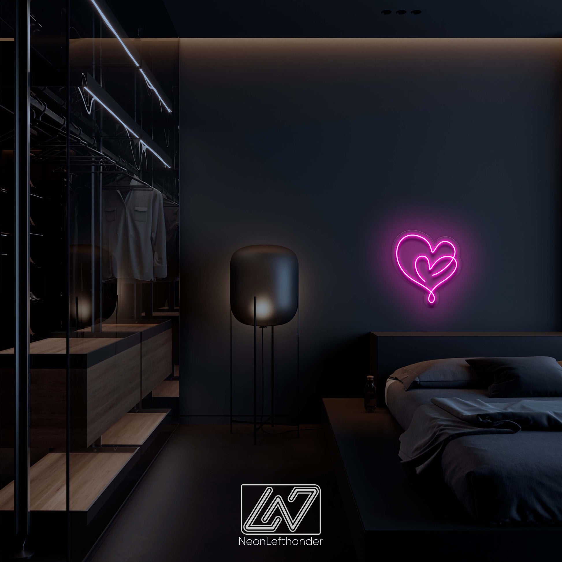 Hearts - LED Neon Sign, Romantic Gift for Valentine's Day and Stylish Decor Element for Bedrooms and a Chic Addition to Wedding Ambiance