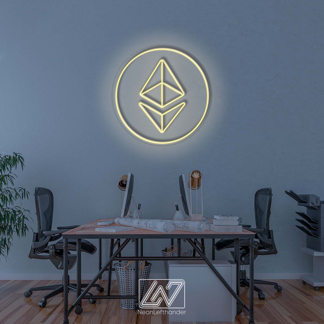 Ethereum - LED Neon Sign, Bedroom Neon Sign, Crypto Neon Sign, Neon Lights, LED Neon Ethereum Logo for Devotees – Illuminate the Crypto Path